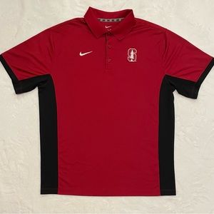 Nike Team Dri-Fit Stanford Cardinal Red Golf Polo Shirt Mens Large